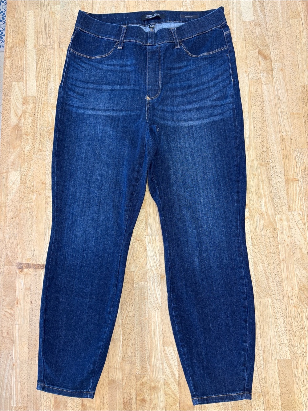 Judy Blue High Rise Pull On Skinny Jeans Jeggings Dark Wash Plus Size 16 W